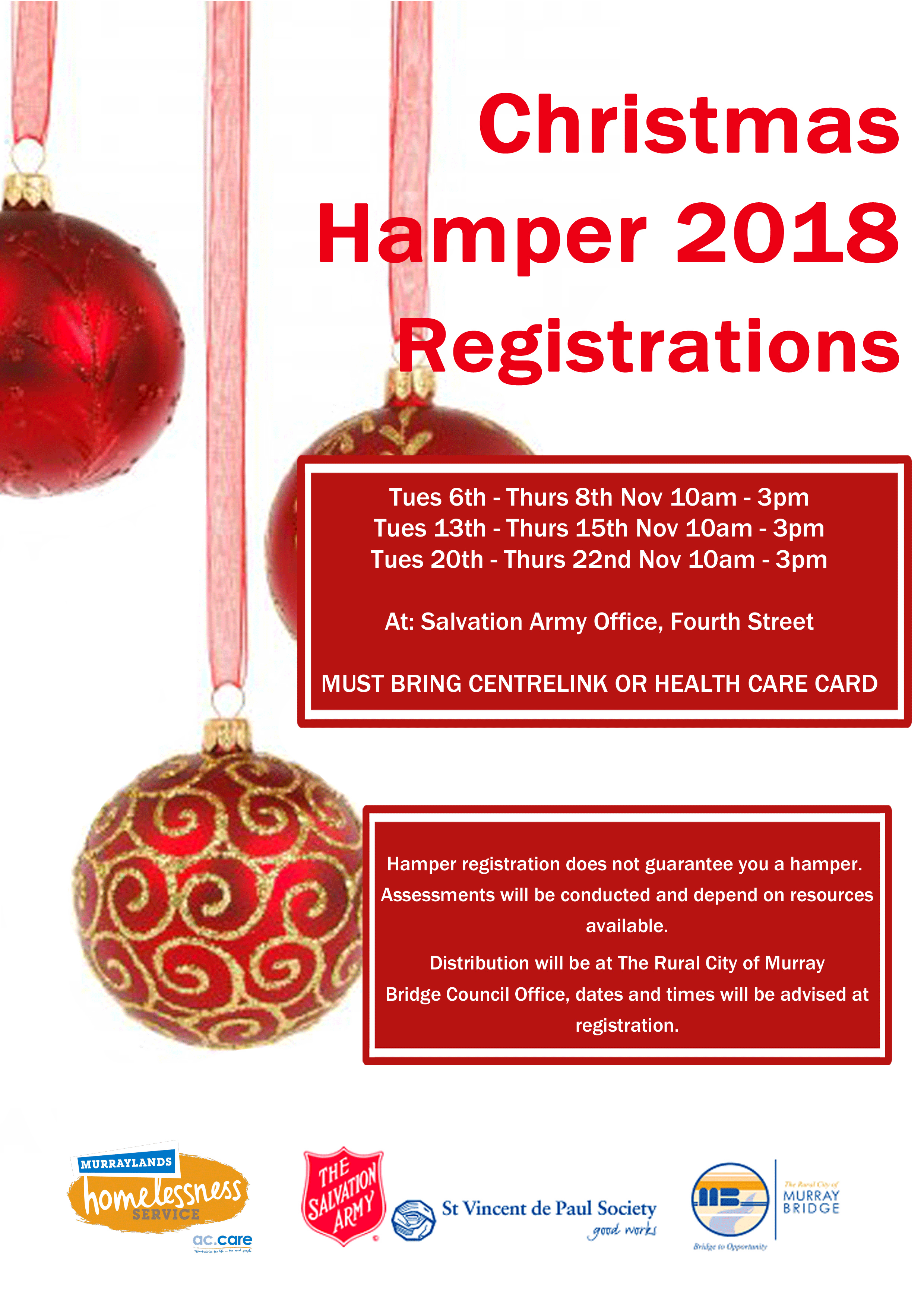 2018 Murraylands Christmas Hamper registrations